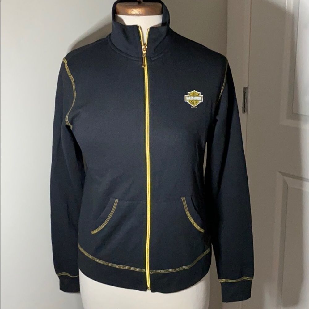 Harley Davidson zip up sweatshirt track jacket EUC Size S EUC
